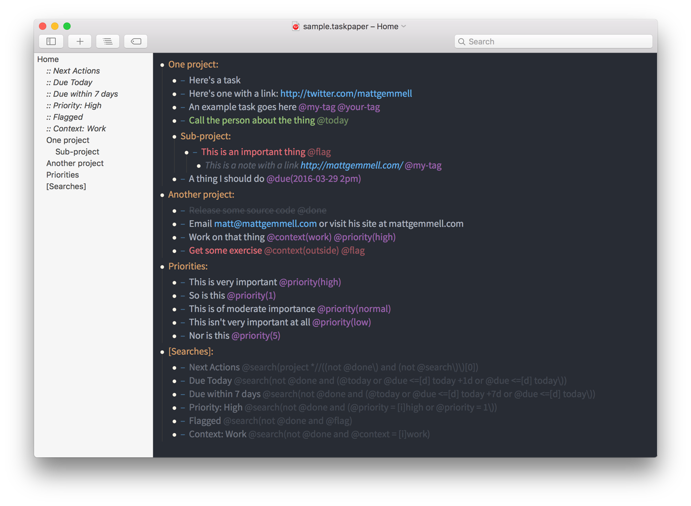 TaskPaper HTML export, theme auto-conversion, and Ruby library ...