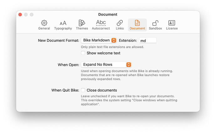 Bike markdown extension