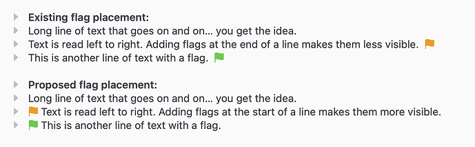 Flag placement