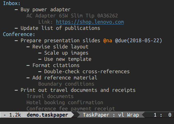 taskpaper format